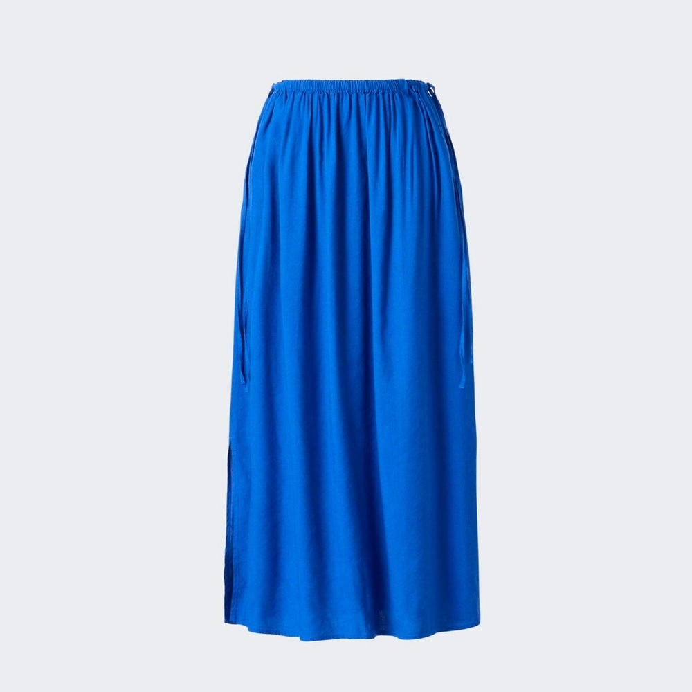Uniqlo linen blend gathered long skirt